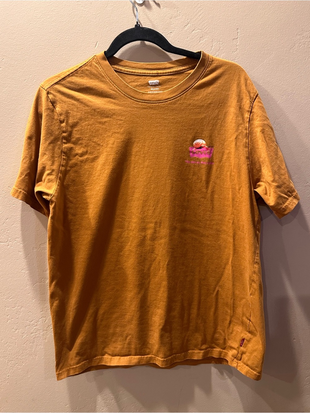 Levi’s Relaxed Fit Frog Graphic T-Shirt Small Brown Buckle Up Wild Ride